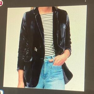 Banana Republic Women’s Navy Velvet Blazer(14)